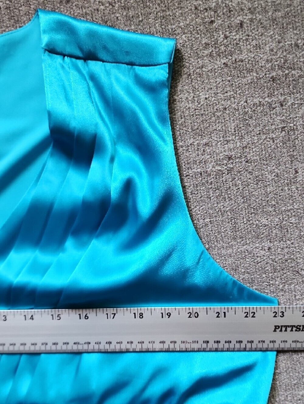 NWT Studio 1940 Turquoise Satin Rhinestone Buckle Y2K Party Top - Picture 6 of 7